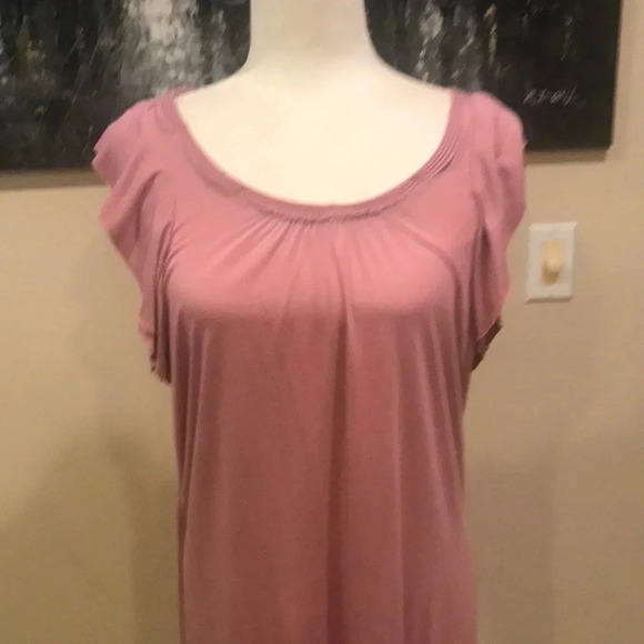 J. Crew Dusty Rose Midi Ruffle Detailing Tie Waist Pullover Dress-Small - Picture 3 of 6